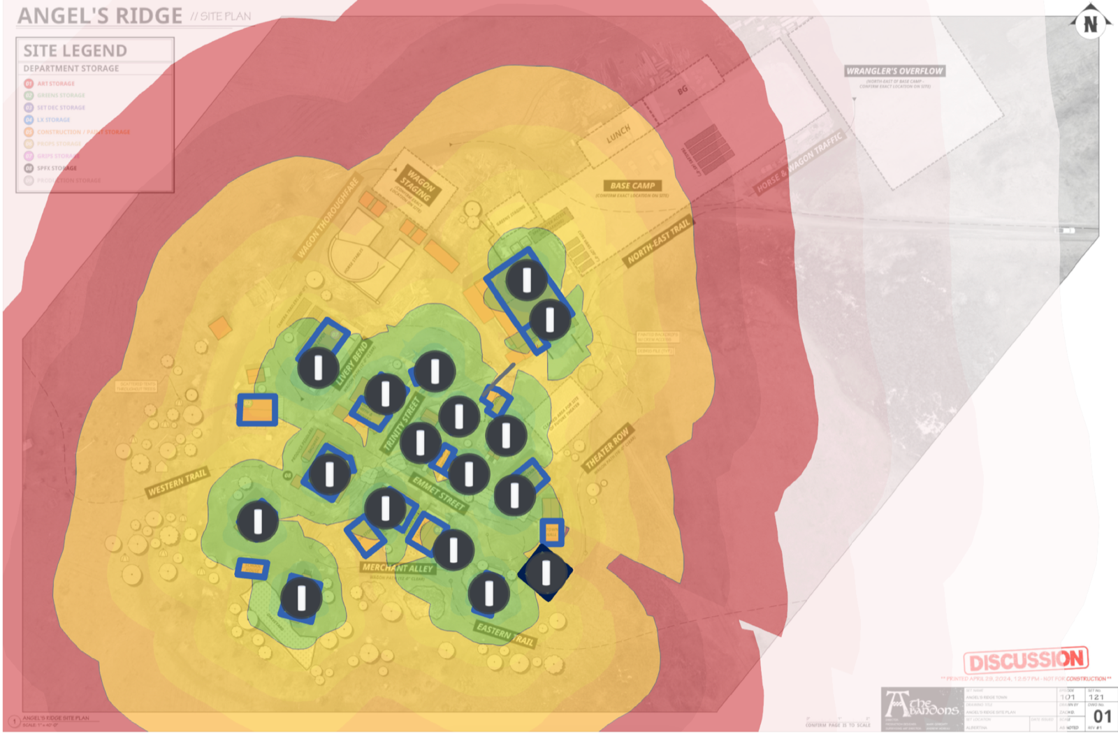 WiFi coverage heat map across the Albertina production set showing full coverage