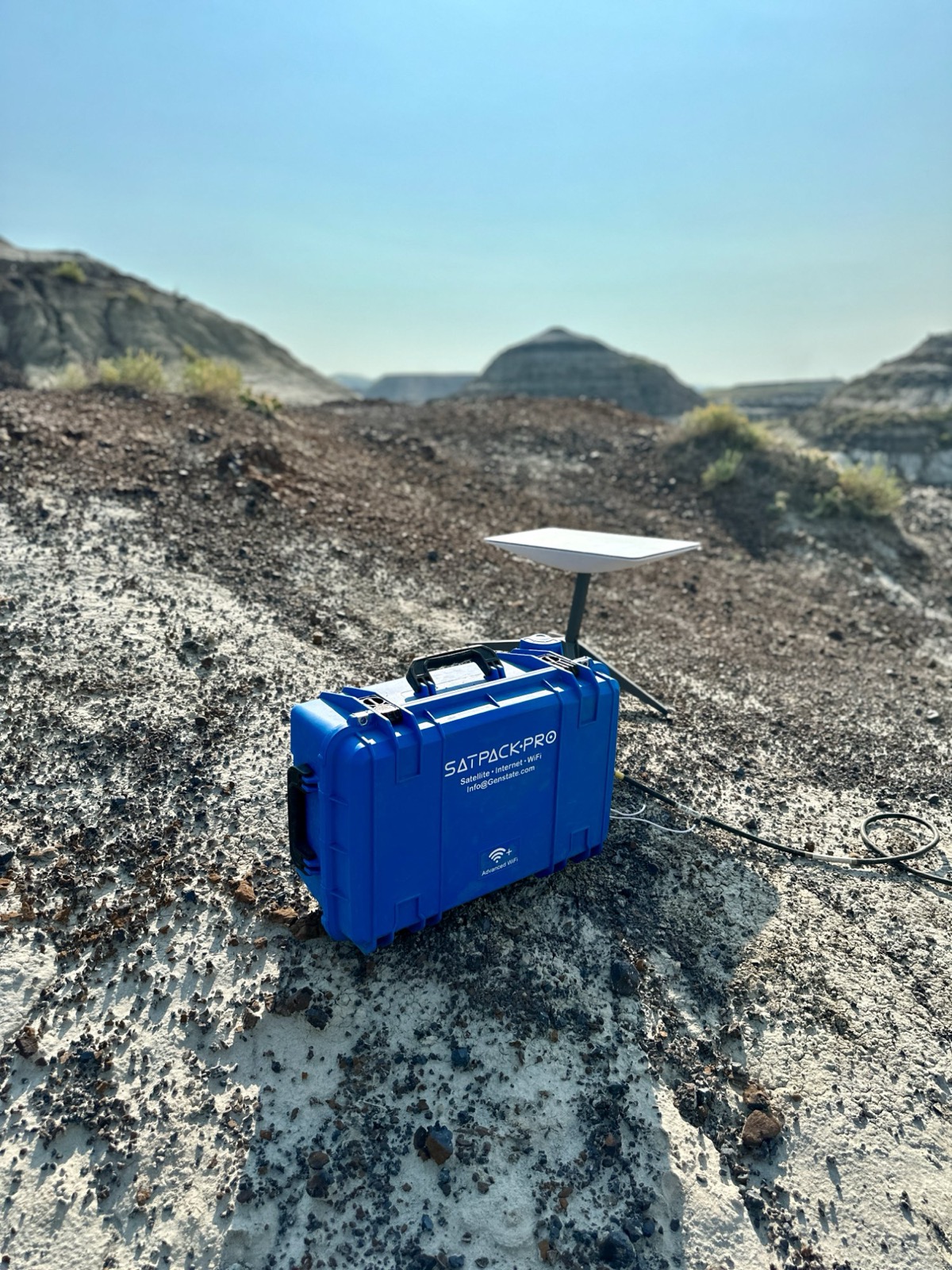 SatPack Pro deployed in Alberta's Drumheller badlands