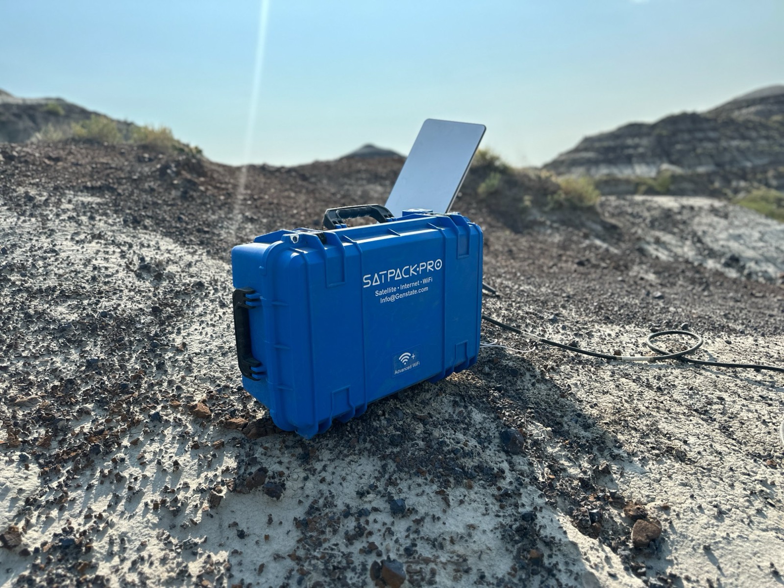 SatPack Pro deployed in Drumheller badlands